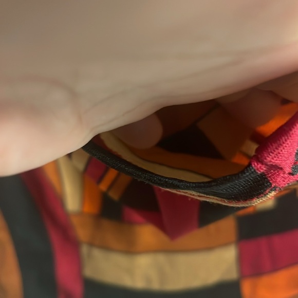 Mesh MCM Print Blouse; Lined Body, Unlined Long Sleeves. M/L 18” Pit to Pit - Picture 4 of 5